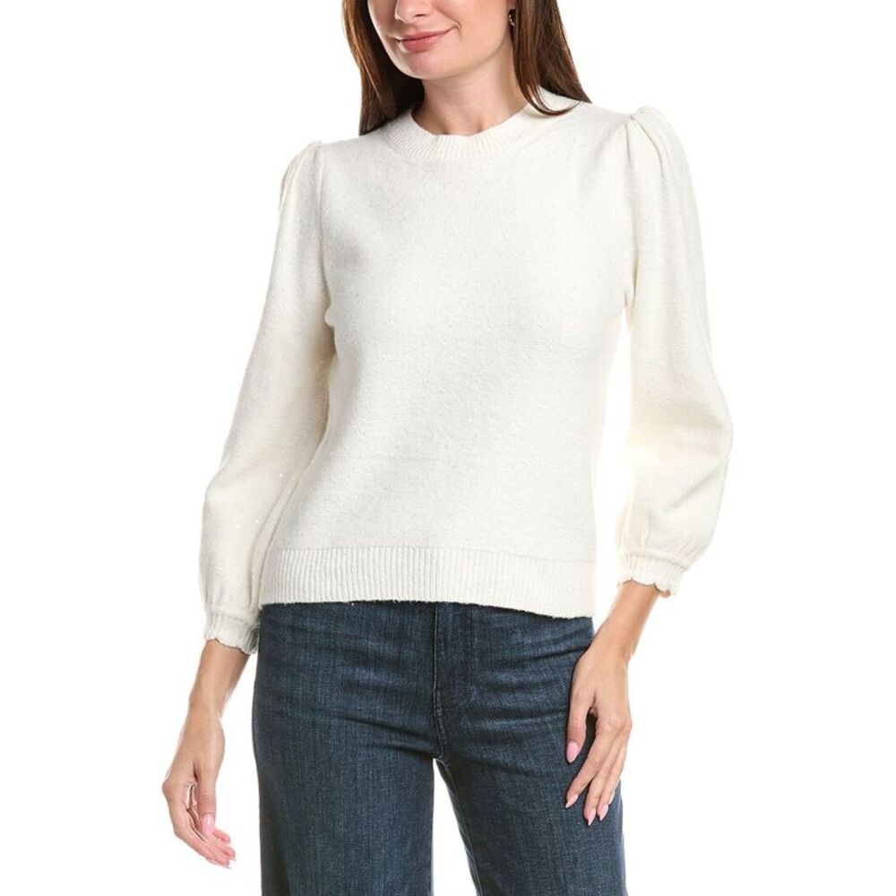 Michael Stars Womens Deanna Femme Sleeve Sweater, Ivory